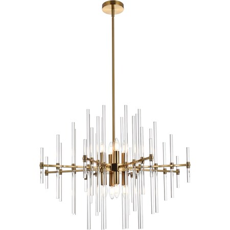 Elegant Lighting Sienna 27 Inch Crystal Rod Pendant In Gold 2502D27SG